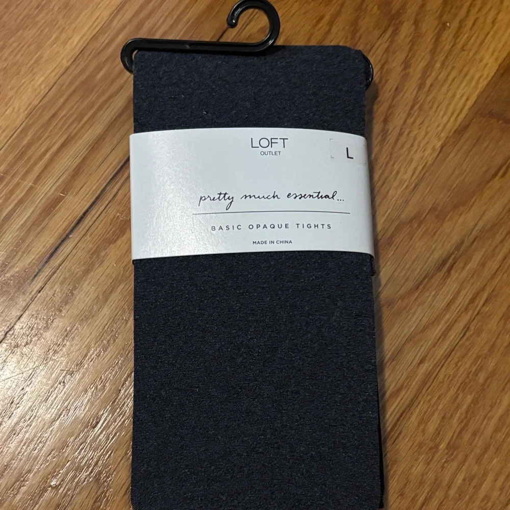 LOFT Dark Gray Opaque Tights - Picture 1 of 2